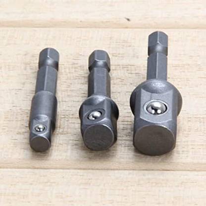Kshivi Hex Drive Power Drill Socket Extension Bit Adaptor Set (1/4" 3/8" 1/2" inches) Stubby Screwdriver Set