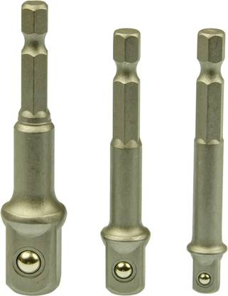 Gadariya King 3Pcs Socket Adapter Set Hex Shank to 1/4 3/8 1/2 Inch Impact Driver Socket Set