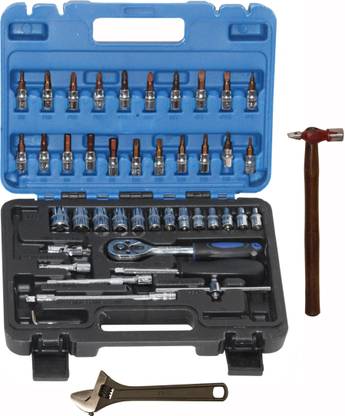 Digital Craft Socket Set 46Pc,Hammer 200 gm,10" Screw Wrench, Socket Set