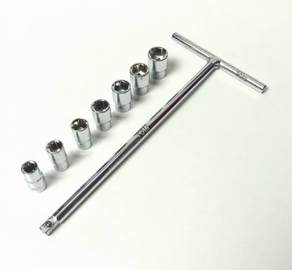 TOM 1/4" Drive T-7 T-Handle with (7, 8, 9, 10, 11, 12, 13 mm) 7 Socket Set