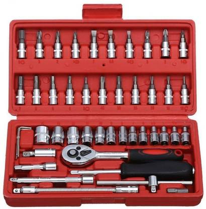 ATC Home Improvement 46pcs Screwdriver and Socket Wrench Set Economic Model Socket Set