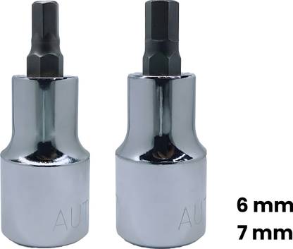 4MECH 6+7mm 1/2" Drive, Hardened and Tempered, Hex Allen Bit Socket Single Sided Combination Wrench