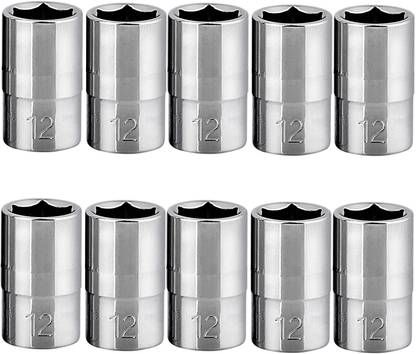 4MECH 12MM Shallow x 12 -1/4" Drive CRV Steel Hardened Home and Professional Use Socket Set