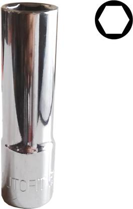 4MECH 16mm Long Socket, 1/2 Drive Chrome Vanadium Steel 16mm Socket, Hex Socket Socket Set