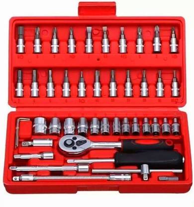 Niclas 46 in 1 Pcs Tool Kit & Screwdriver and Socket Set Multi Purpose Tool Case Socket Set