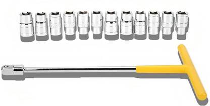 RMGS T Spanner Socket T Shaped Handle Wrench Spanner 12 Pc socket Multipurpose 8-19mm Socket Set