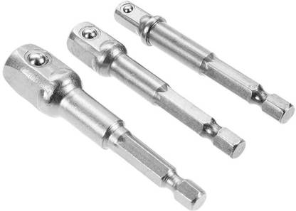 AS TOOL CENTER 3pcs Socket Adapter 1/4 3/8 1/2 Inch Nut Driver Sockets Impact Hex Shank Socket Set