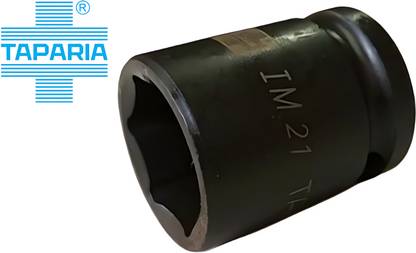 TAPARIA IM21 Cold Forged CrMo1/2 inch Drive Black Phosphated Hexagon Impact Socket-21mm Socket Set