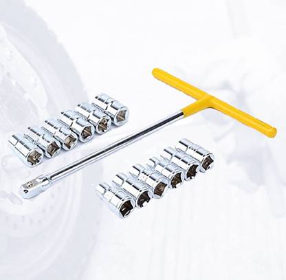 Hillgrove HGCM532M7 13Pcs Hex T-Handle Socket Spanner Wrench Set for Automobiles/Bike/Car HGCM532M7 13Pcs Hex T-Handle Socket Spanner Wrench Set for Automobiles/Bike/Car Single Sided T Type Wrench