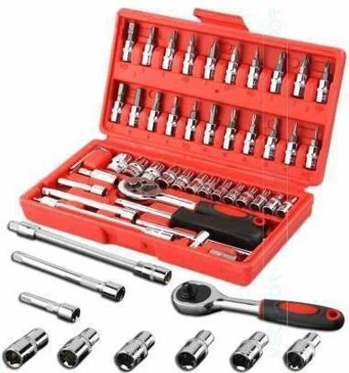 SMBT 46 in 1 Pcs Tool Kit & Screwdriver and Socket Set maintainance kit Socket Set