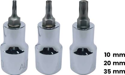 4MECH T-10+T-20+T-35, 1/2" Drive, Hardened CRV Steel, Torx Bit Socket T-10+T-20+T-35, 1/2" Drive, Hardened CRV Steel, Torx Bit Socket Single Sided Combination Wrench
