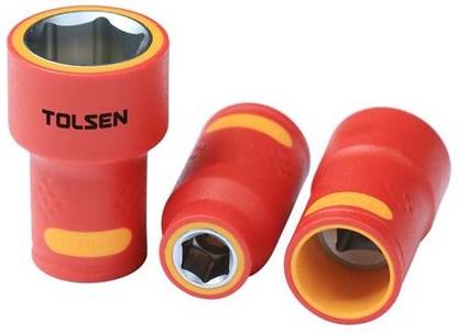 TOLSEN V41619, VDE 1000V 3/8” Drive Injection Insulated Socket 19mm Socket Set