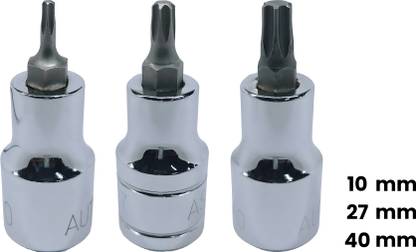 4NEX T-10+T-27+T-40, Hardened Chrome Vanadium Steel, Torx-Bit-Socket Socket Set