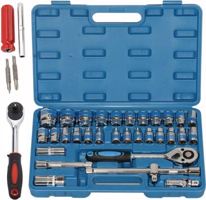 Digital Craft 32Pc Socket Set,Ratchet Handle 1/2",Screw Driver 6 IN 1 Socket Set
