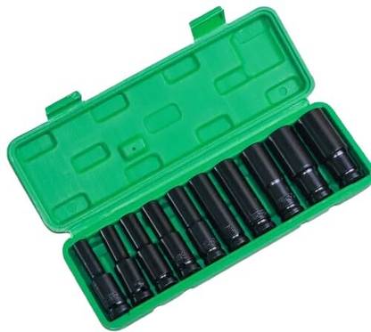 Harboan 10 Pieces 1/2-Inch Square Drive 78mm Deep Impact Socket Hex Set Socket Set Socket Set