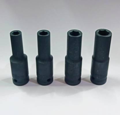 4MECH 8mm 10mm 12mm and 13mm Long Impact Socket Set, Heavy Duty Deep Impact Socket Set
