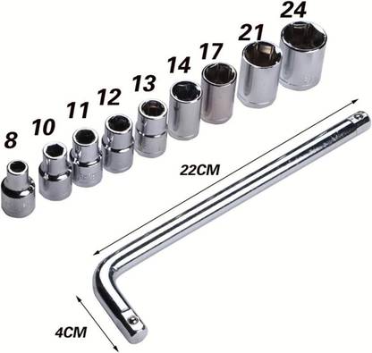 ValueShop 10 Pieces Hand Tools Wrench Set Spanner Set Tool Kit Socket Set