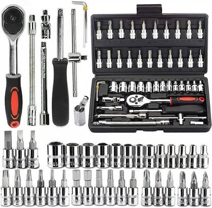 ED EXDAS 46 Pieces Spanner Socket Set 1/4" Car Repair Tool Socket Se Socket Set