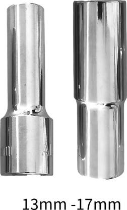 4MECH 13mm + 17mm Hex Long Chrome Vanadium Steel Anti Rust Socket Set