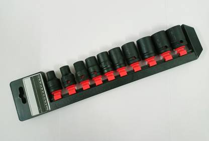 4MECH Impact Socket Set, 1/2 Drive 8, 10, 12, 13, 14, 16, 17, 18, 19 and 21mm Hex Socket Set
