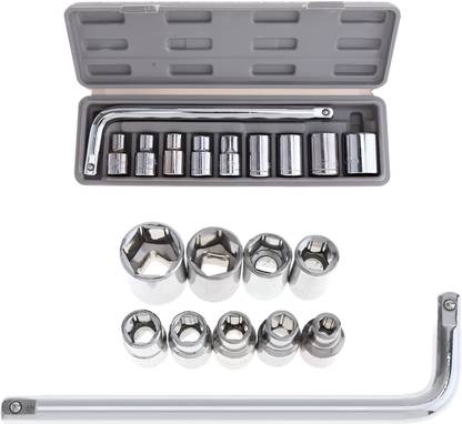 REIOENT 10 Pcs 1/2 Socket Handle Set Tool Box Socket Set