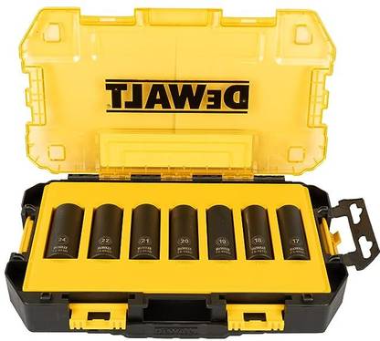 STANLEY Dewalt DWMT74737-0 7PC 1/2" Deep Impact Socket Set (17,18,19,20,21,22,24MM) Socket Set