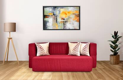 Friends Life Fashion Life- C Type Comfort for All with 3 flower 3 Seater Double Foam Fold Out Sofa Cum Bed