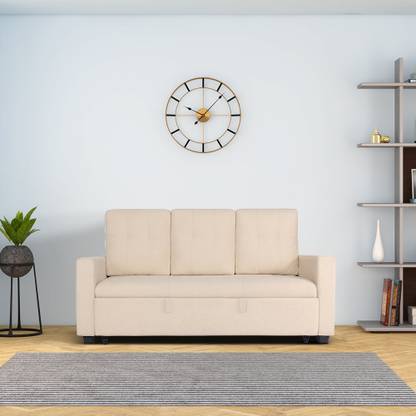 duroflex Ease Sofa Cum Bed With 3 Reclining Positions 3 Seater Double Solid Wood, Metal Pull Out Sofa Cum Bed