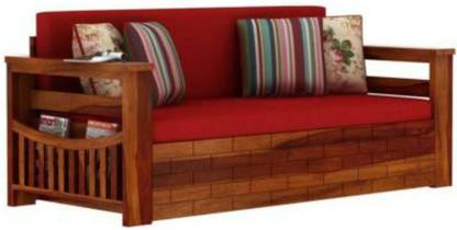 DOKRI Pure Sheesham Wooden For Living Room 3 Seater Double Solid Wood Pull Out Sofa Cum Bed