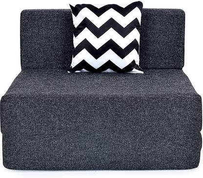 Solis Primus-comfort for all 1 Seater Single Foam Fold Out Sofa Cum Bed  (Finish Color - JUTE GREY Delivery Condition - Pre-assembled)