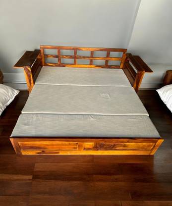 Sher Sofa Bed 3 Seater Double Solid Wood Fold Out Sofa Cum Bed