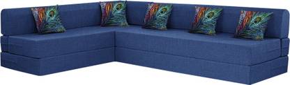 Flipkart Perfect Homes L Shape Three + Three 5 Seater Double Foam Fold Out Sofa Cum Bed