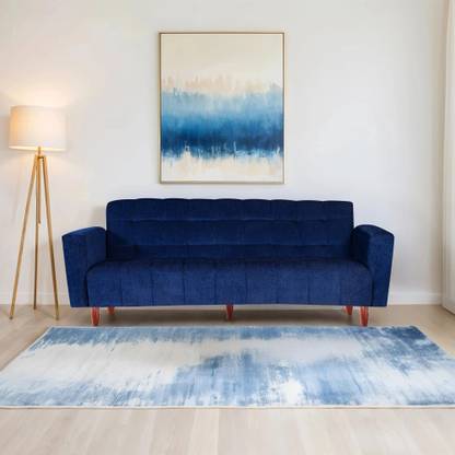 Seventh Heaven Lisbon Wooden, Chenille Molfino Fabric 72X44X16 3 Seater Double Solid Wood Pull Out Sofa Cum Bed