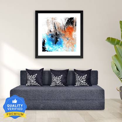 Friends Life 3 Seater Sofa Cum Bed 5X6 Comfort for All with 3 Flower 3 Seater Double Foam Fold Out Sofa Cum Bed