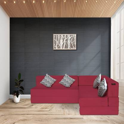 Chilli Billi L Shaped Sofa Cum Bed 4 Seater Double Foam Fold Out Sofa Cum Bed