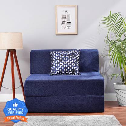 Solis Primus-comfort for all 3X6 size for 1 Person- Moshi Fabric Washable Cover 1 Seater Single Foam Fold Out Sofa Cum Bed
