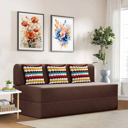 Flipkart Perfect Homes 5 X 6 - Feet Foldable Sofa Cum Bed 3 Seater Double Foam Fold Out Sofa Cum Bed