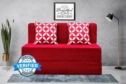 Little Smile 4X6 size for 2 Person- Moshi Fabric Washable Cover 2 Seater Double Foam Fold Out Sofa Cum Bed