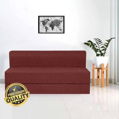 Expecting Smile 4 Seater 6*6 Size Jute Fabric Washable Cover Sofa Bed 4 Seater Double Fold Bed 4 Seater Double Foam Fold Out Sofa Cum Bed