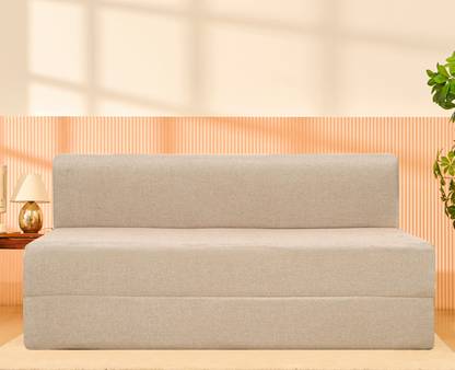 Uberlyfe 5 x 6 Ft Premium Jute -Sofa Cum Bed 3 Seater Double Foam Fold Out Sofa Cum Bed