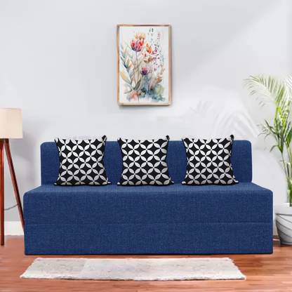 Flipkart Perfect Homes Foldable Sofa 5 X 6 - Feet 3 Seater Double Foam Fold Out Sofa Cum Bed