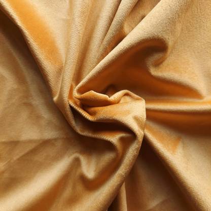 Bowzar Plain Velvet Golden 1 Meter Solid Smooth Silky Cloth for Sofa, Curtains Sofa Fabric
