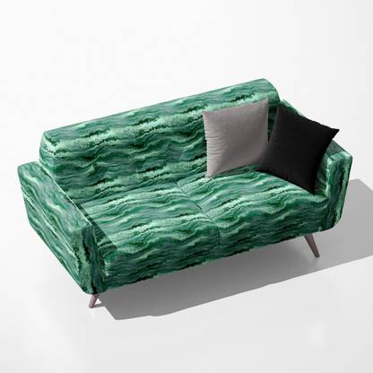 Artzfolio AZ5008154SOF_FB_RF_R-SP_D56^80_VL Malachite Texture Pattern Velvet Sofa Fabric Sofa Fabric
