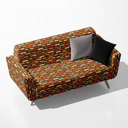 Artzfolio AZ5007335SOF_FB_RF_R-SP_D58^80_CN Vintage Mustache Canvas Sofa Fabric Sofa Fabric