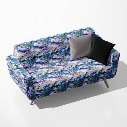 Artzfolio AZ5008153SOF_FB_RF_R-SP_D56^80_VL Watercolor Modern Galaxy Pattern D3 Velvet Sofa Fabric Sofa Fabric