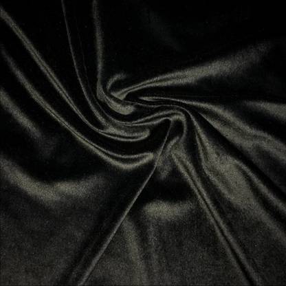 Bowzar Plain Velvet Black 1 Meter Solid Smooth Silky Cloth for Sofa, Curtains Sofa Fabric