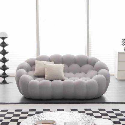 India wood mart WOODEN BUBBLE SOFA 75 INCHES FOR LIVING ROOM BUBBLE SOFA FOR INDORE Fabric 3 Seater  Sofa