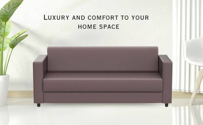 RM HOME Box Leatherette 3 Seater  Sofa
