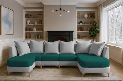 Casaliving Zoe Solid Wood 8 Seater  Sofa