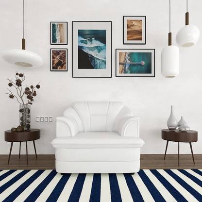 Sekar Lifestyle Butterfly Series Leatherette 1 Seater Sofa (Finish Color -White ) Leatherette 1 Seater  Sofa